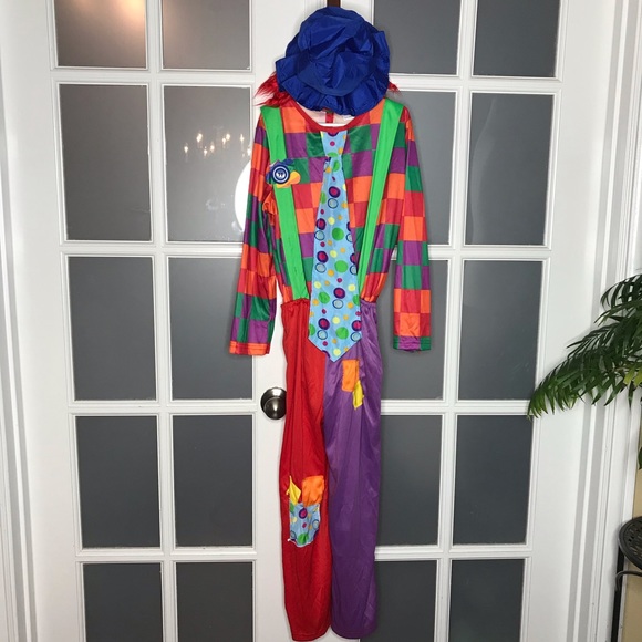 EUC Boy’s sz L (12-14), Colorful Clown Costume - Picture 2 of 16